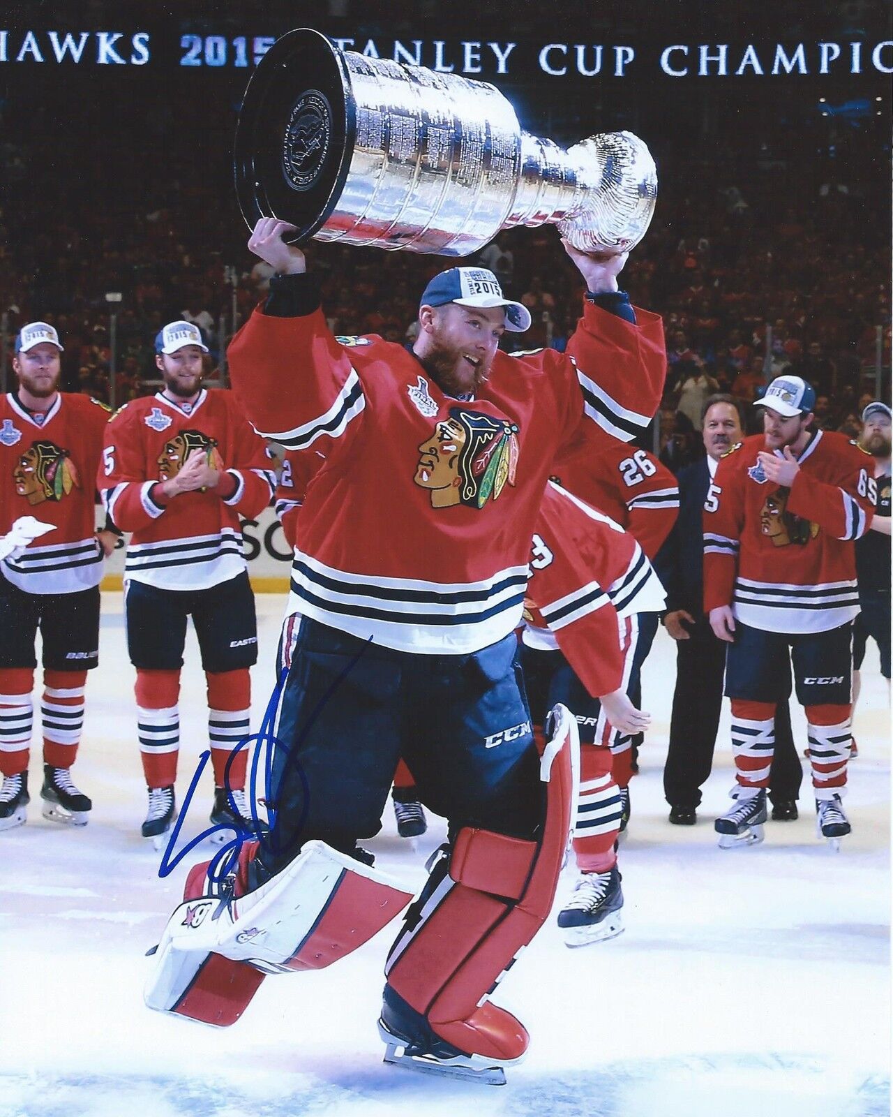 Scott Darling Signed 8x10 Photo Poster painting Stanley Cup Chicago Blackhawks Autographed COA B