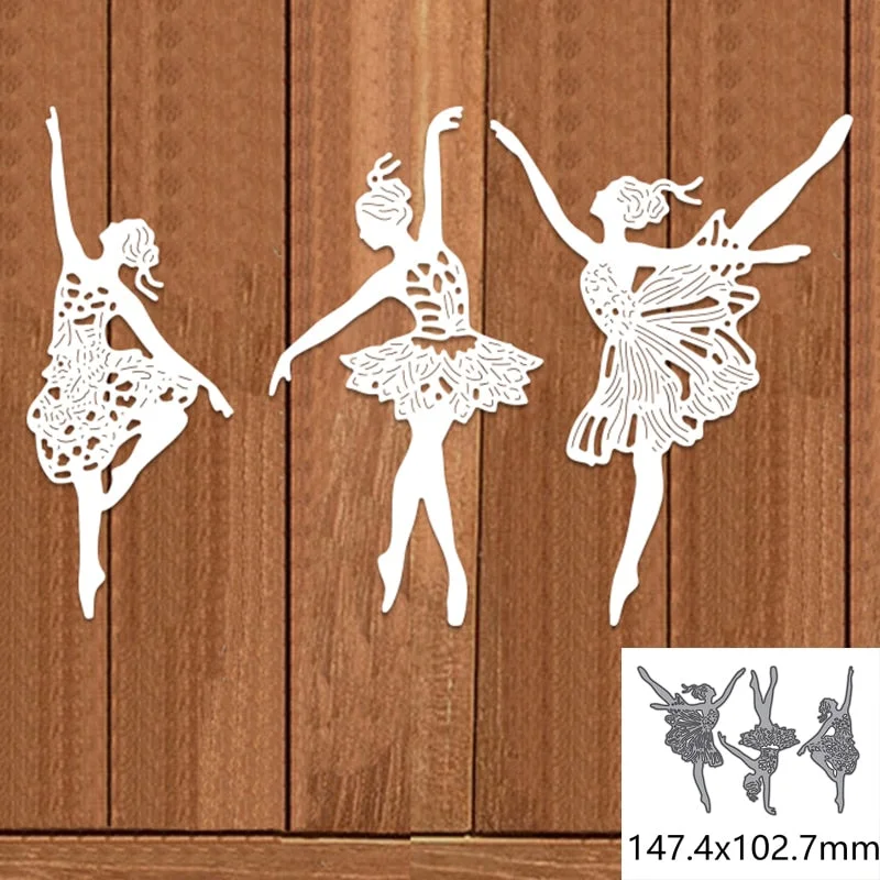 3pcs Beautiful Ballet Girl Metal Cutting Dies For DIY Scrapbook Cutting Die Paper Cards Embossed Decorative Craft Die Cut New