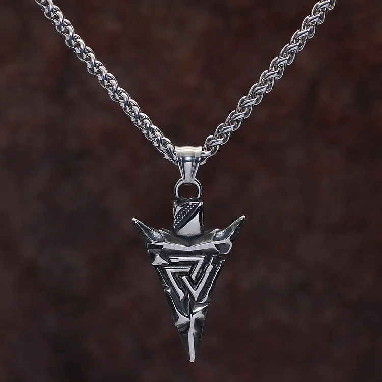 Coutureaura Odin's Guidance: Valknut And Gungnir With Othala Rune Necklace