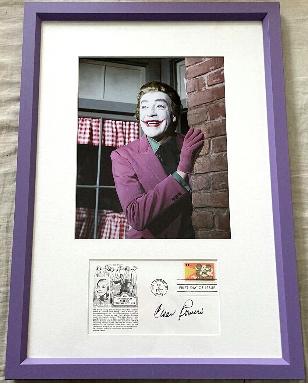 Cesar Romero autographed signed autograph FDC cachet framed Joker 8x10 Photo Poster painting JSA