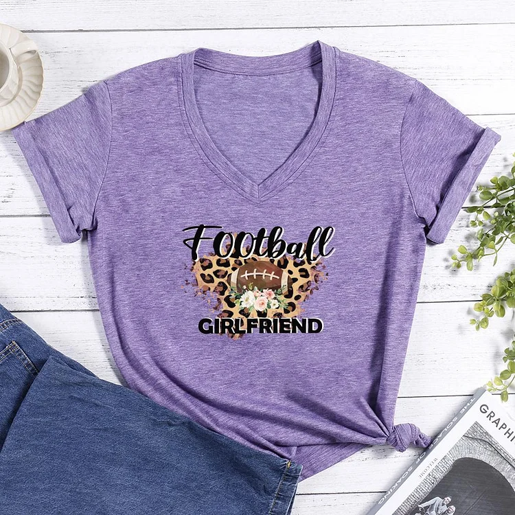 Football Girlfriend V-neck T Shirt