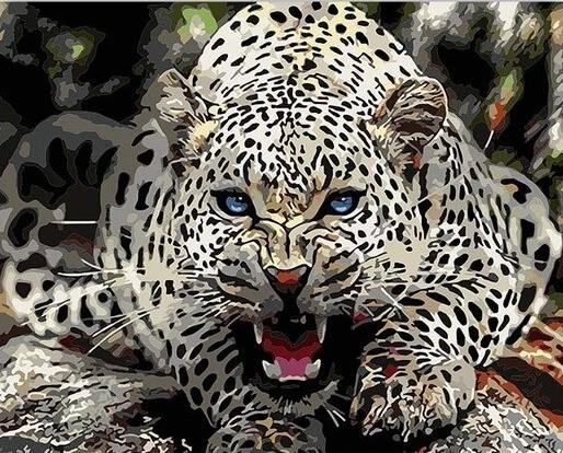 

Wild Blue Eyed Jaguar – Paint By Numbers - 40*50CM, 501 Original