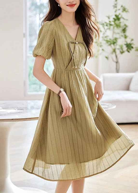 Fashion Green V Neck Patchwork Long Dresses Summer