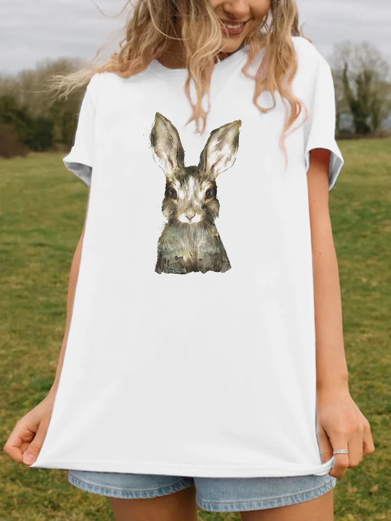 Bunny Printed Women's Cozy T-Shirt in  mildstyles