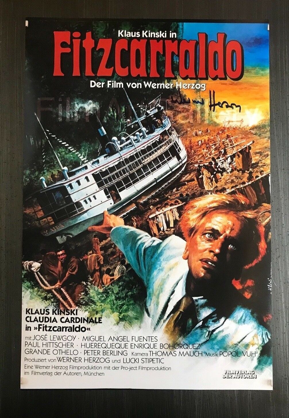 * WERNER HERZOG * signed autographed 12x18 poster * FITZCARRALDO * PROOF * 1