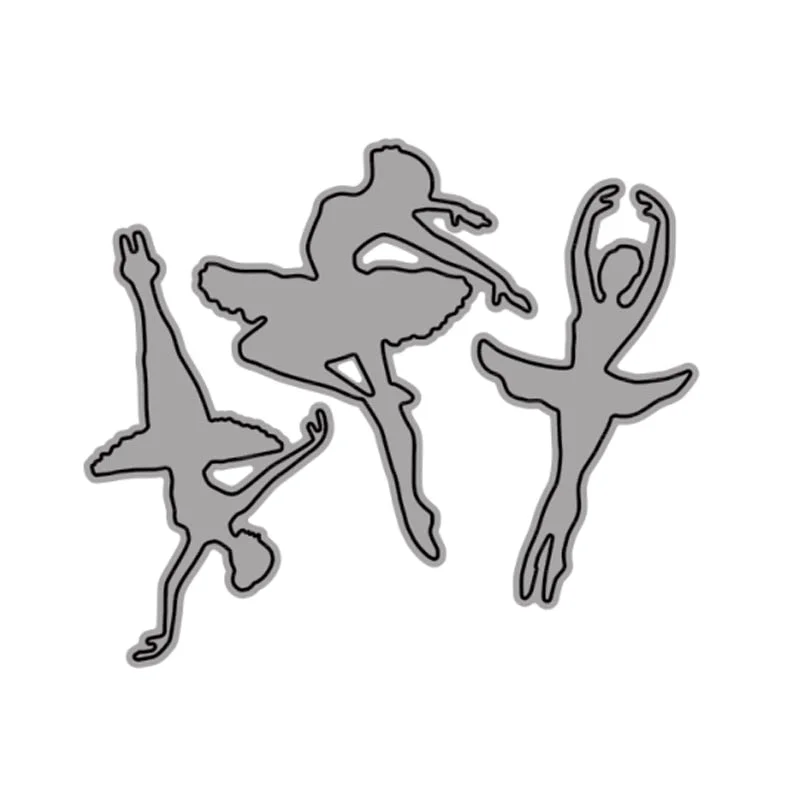 3pcs Graceful Ballerina Metal Cutting Dies for DIY Scrapbook Embossing Album Paper Card Craft Folder Decorative 2021New