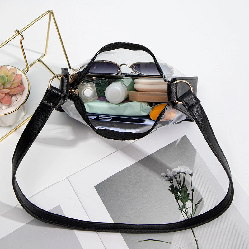 Women’s Medium PVC Solid Color Streetwear Pillow Shape Zipper Crossbody Bag