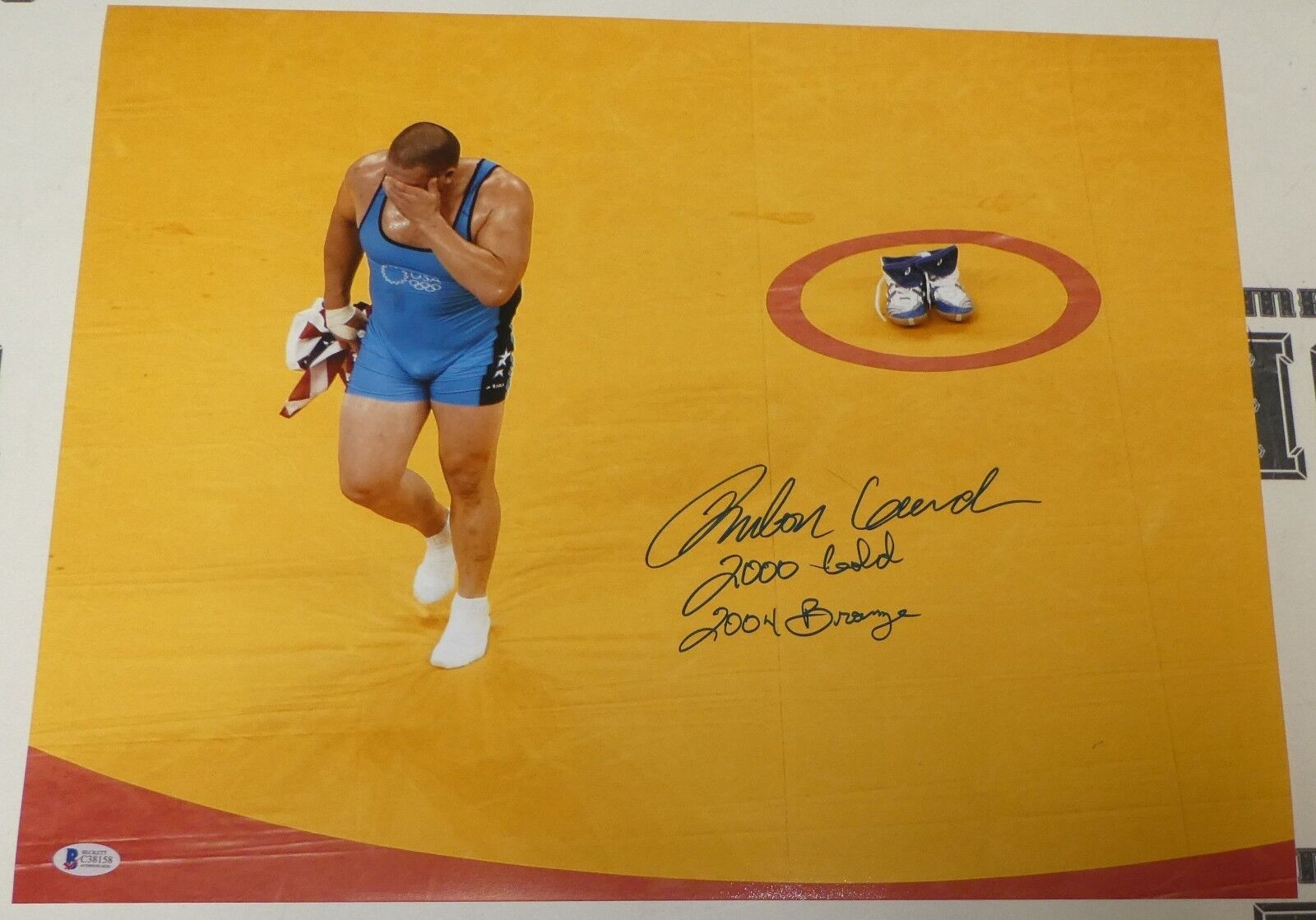 Rulon Gardner Signed 16x20 Photo Poster painting BAS COA 2000-04 Olympic USA Retirement Picture