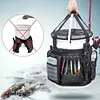 Fishing Bucket Organizer with Buckets Cover Ice Fishing Tackle Bag with Rod & Plier Holder Multi-Pockets for 5 Gallon Buckets Gear Accessories
