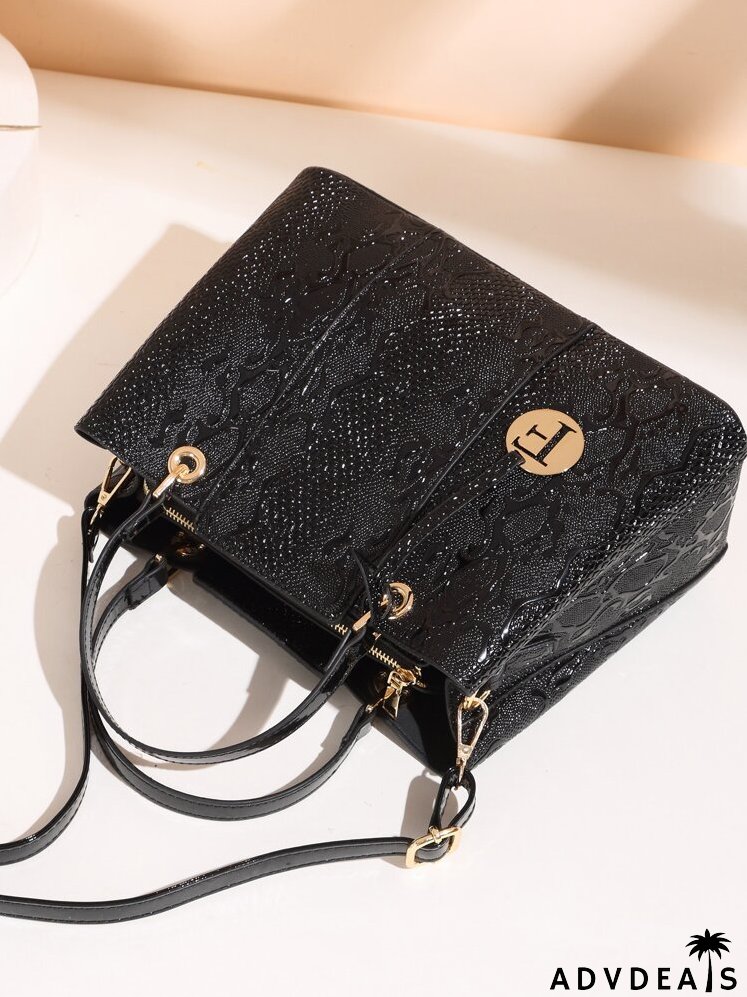 Croc Embossed Tote Bag