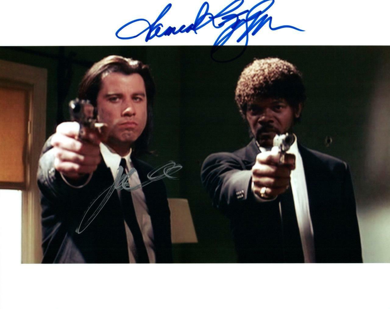 Samuel L Jackson John Travolta signed 8x10 Pic autographed Nice Photo Poster painting with COA