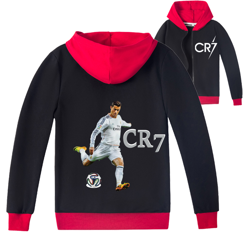 Mayoulove Ronaldo Kids Zip Jacket - Unisex Soccer Hoodie for Boys  Girls, Perfect Gift for Young Fans-Mayoulove