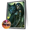 Diamond Painting -DIY Round Drill Woman&Leopard
