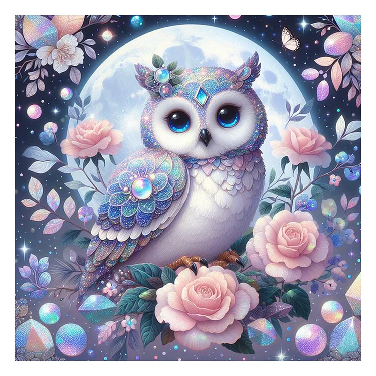 Full Round Diamond Painting - Cute Owl 40*40CM
