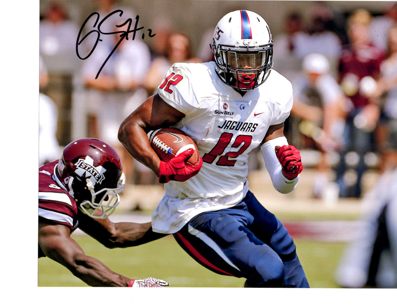 Gerald Everett South Alabama signed autographed 8x10 football Photo Poster painting 2017 Draft c