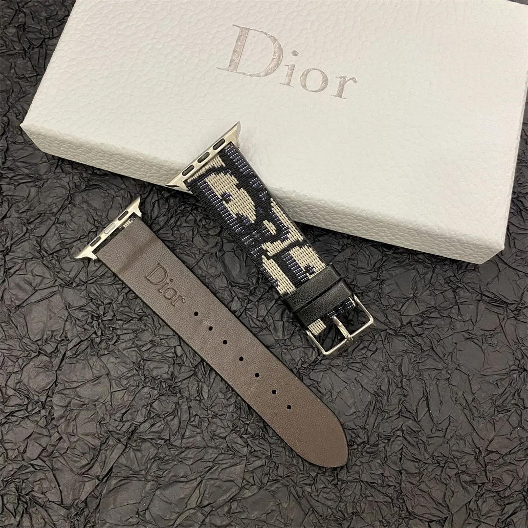 Christian Dior Premium Jacquard Fabric Apple Watch Full Series Replacement Straps