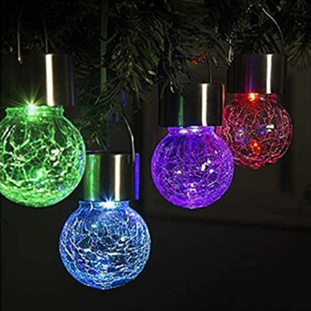 

Waterproof solar crack glass ball street lamp solar hanging lamp crack lamp, 501 Original
