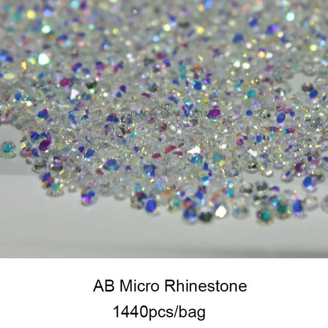 Pixie Nails Rhinestones Micro Tiny AB Chaton Crystal Glass 3D Caviar Beads Mini Nail Art Rhinestone Acrylic Manicure Decorations