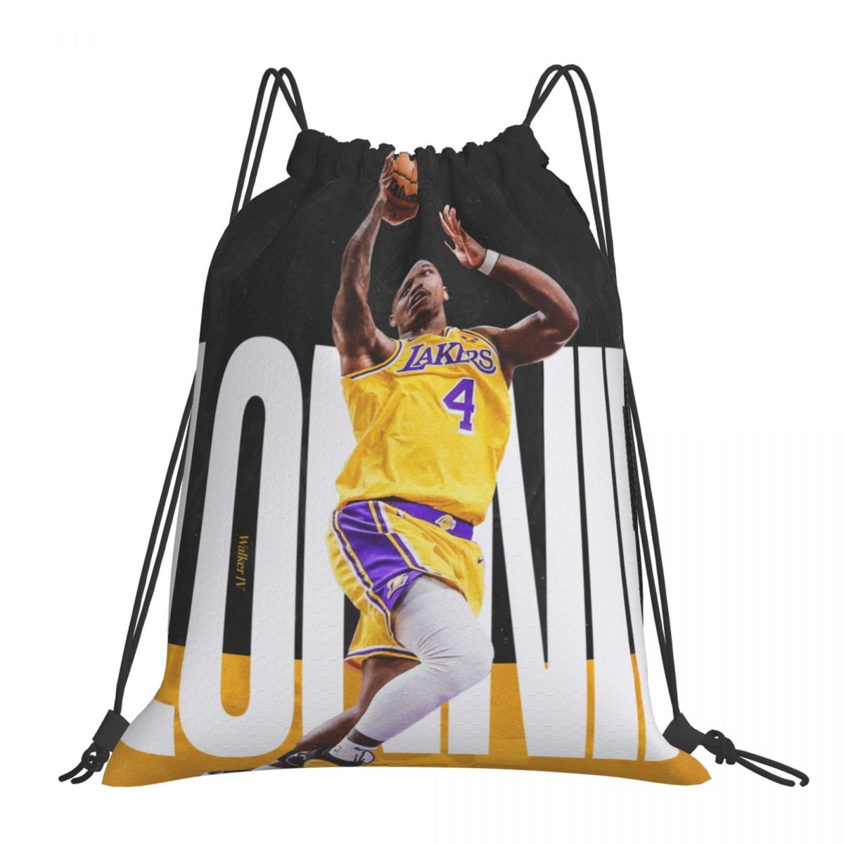 Los Angeles Lakers Lonnie Walker IV Foldable Sports Gym Drawstring Bag