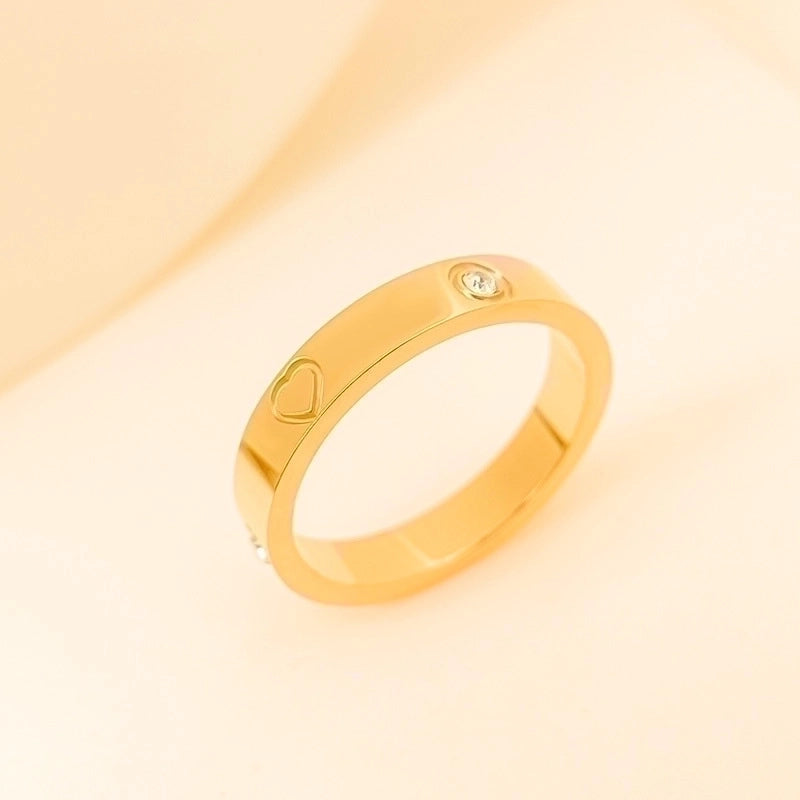 Stainless Steel Punk Geometric Solid Color Rings