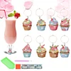 8PCS DIY Diamond Painting Art Wine Glass Charm Pendant Kits