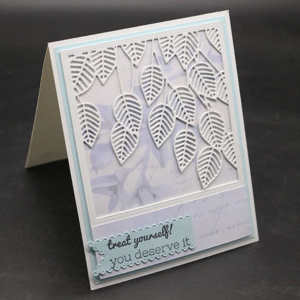 Green Leaves Metal Cutting Dies Christmas Square Frame Die Cut Stencil Scrapbooking Paper Cards Stamps And Dies 2019 New Craft