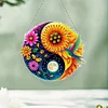 Acryl Yin Yang Diagramm von Kolibri und bl&uuml;hender Blume - 5d DIY Handwerk Anh&auml;nger