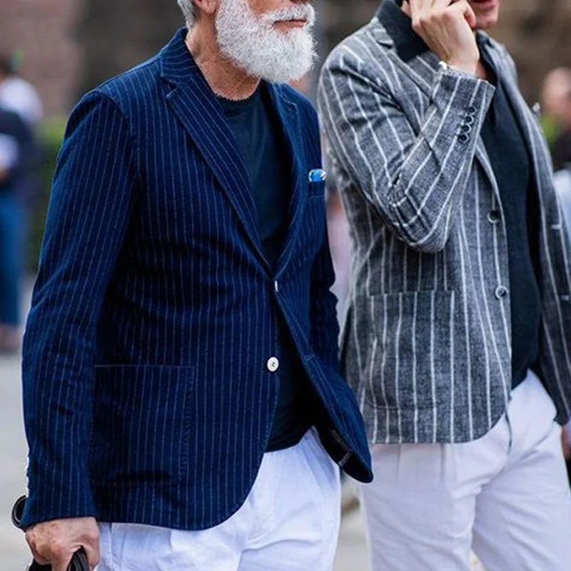 Men's Casual Striped Men's Suits Hot Sale Men's Jacket Tops