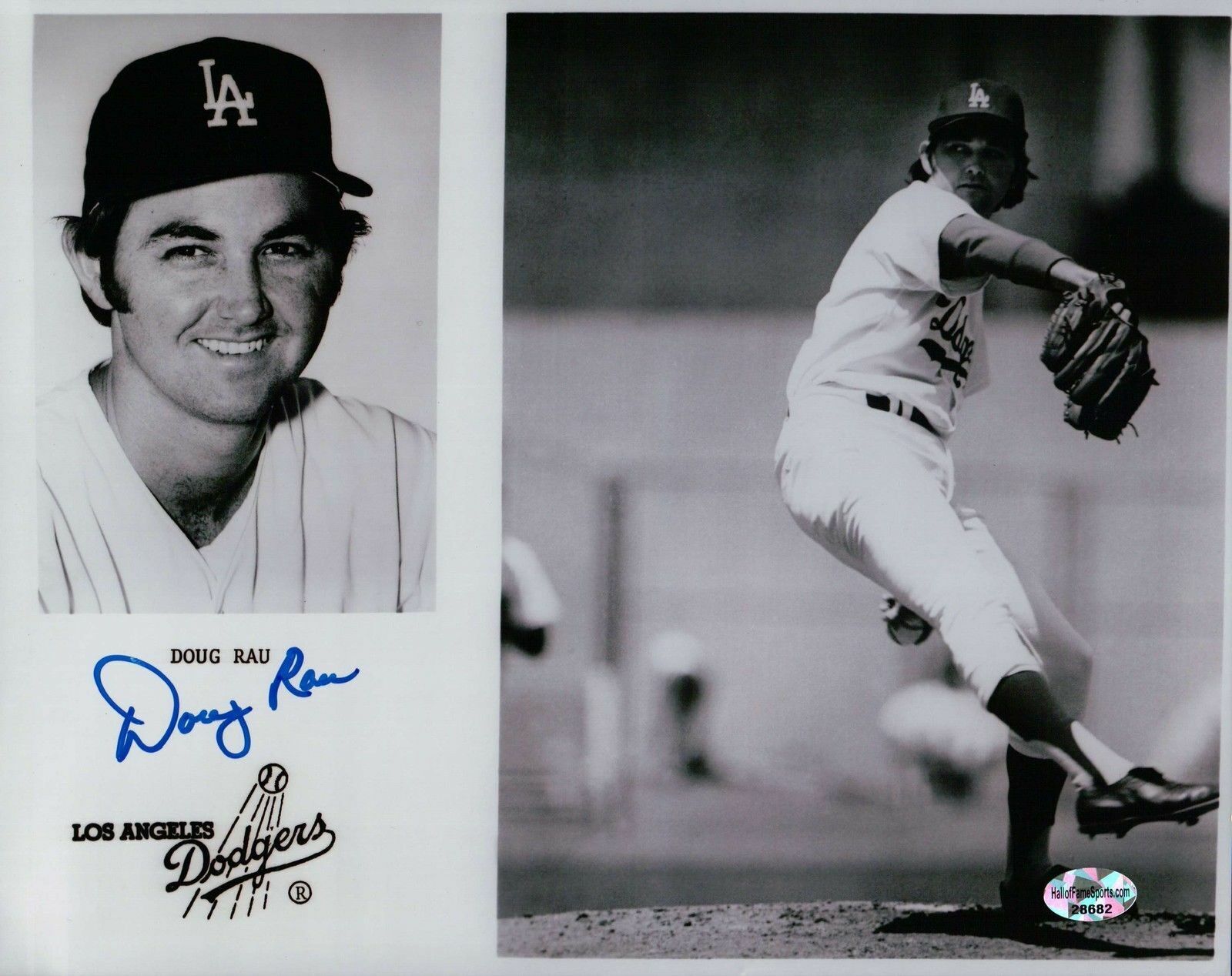 Doug Rau Signed 8X10 Photo Poster painting Autograph Los Angeles Dodgers Team Card Auto COA