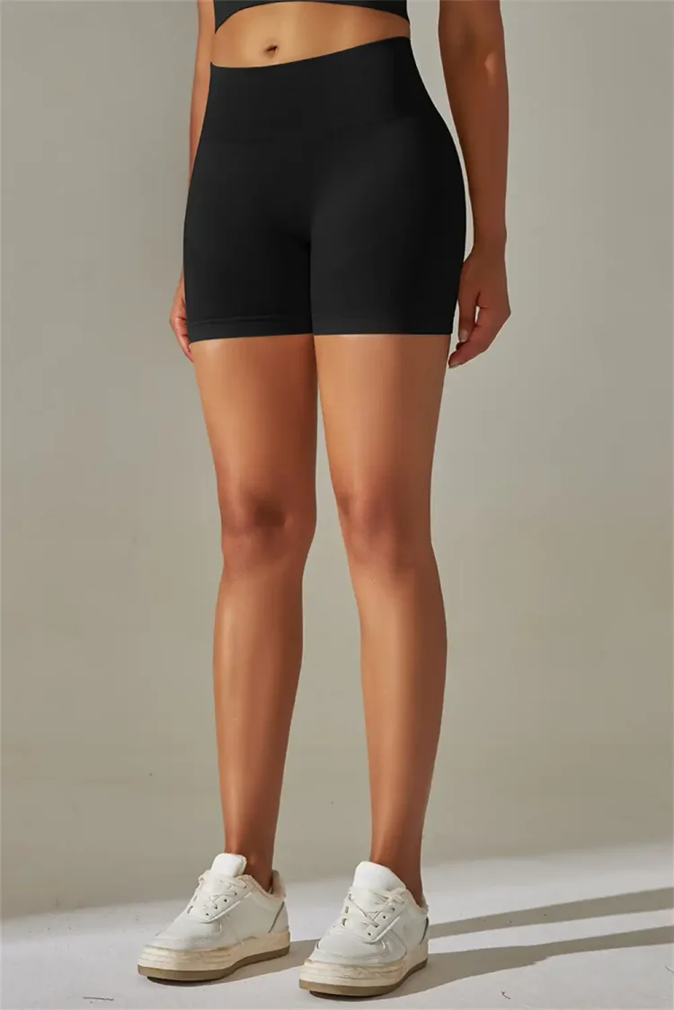 high waist tummy control black active shorts