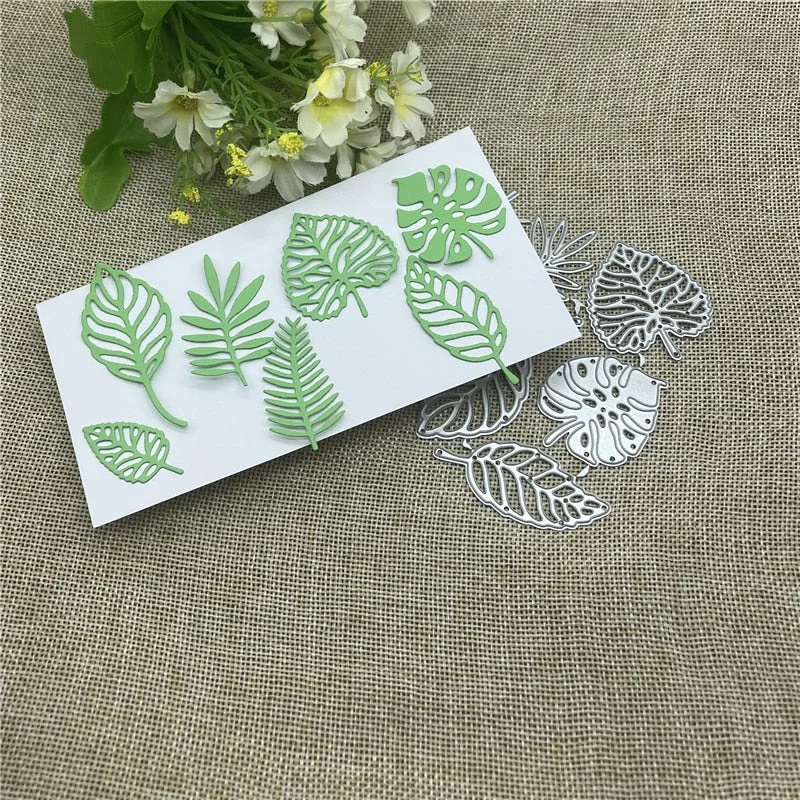 7pcs leaves card Cutting Dies Stencils For DIY Scrapbooking Decorative Embossing Handcraft Die Cutting Template