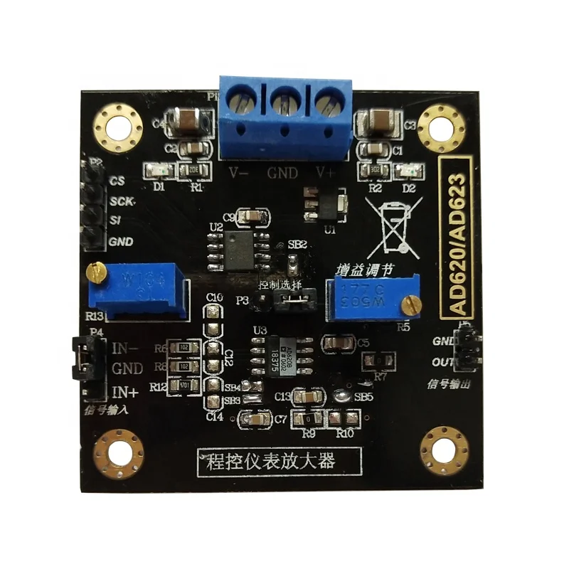 AD620 Instrumentation Amplifier Gain Adjustment CNC MCP41010 OP Amp Differential Amplifier DC Voltage Amplifier