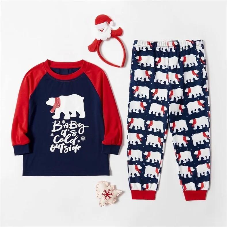 Family Matching Polar Bear Christmas Pajamas Sets