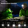APLOS H330 Headlamp Flashlight Rechargeable - 1500 Lumen LED Headlight, Waterproof Motion Head Lamp Ultra-Light Bright, 5 Modes for Outdoor Camping Running Cycling Fishing APLOS Dive Light Official