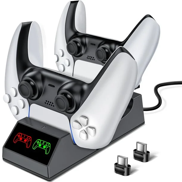 DinoFire PS5 Controller Charger Station compatible with Playstation 5 Controller with Fast Dual Charging Dock Station
