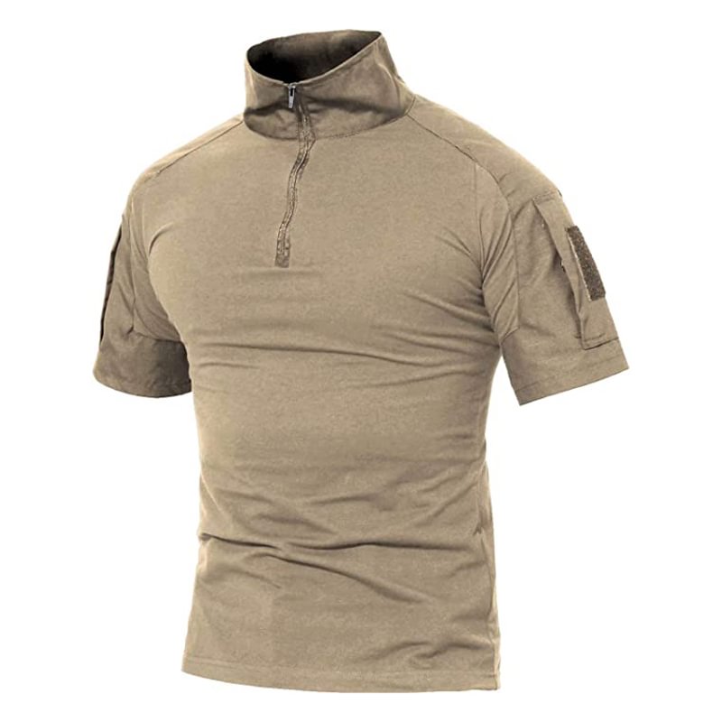 Men's Outdoor Zip Short Sleeve Tactical T-Shirt