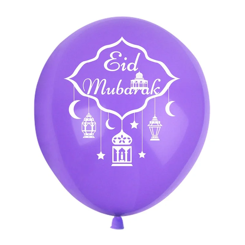 10pcs Eid Mubarak Metal Latex Balloon Ramadan Kareem Decoration Air Globos Ramadan Mubarak Muslim Islamic Festival Party Decor