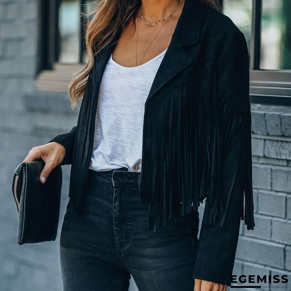 Long Sleeve Printed Tassel Jacket Women | EGEMISS