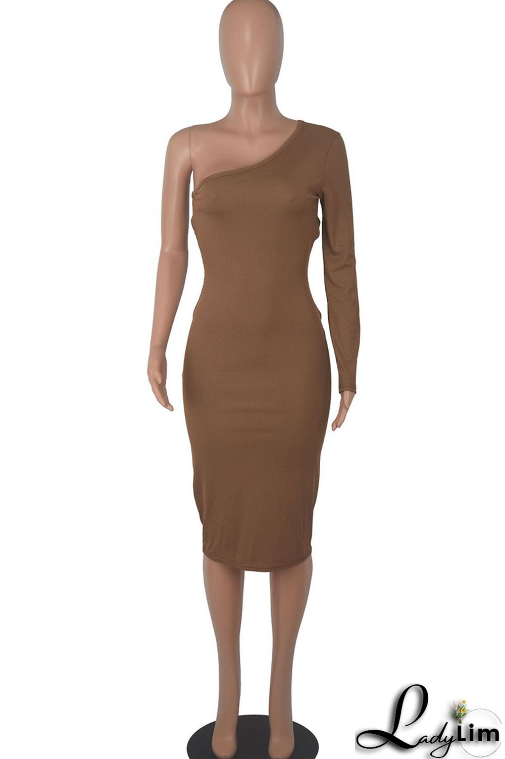 Black Sexy Solid Patchwork Oblique Collar One Step Skirt Dresses