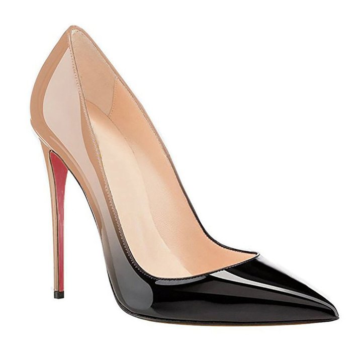Red Bottom Gradient High Heels Fashion Pumps Gradient Patent Shoes-MERUMOTE