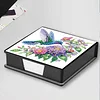 Diamond Painting PU Flowers Birds Note Box with 160 Sheets for Office Home