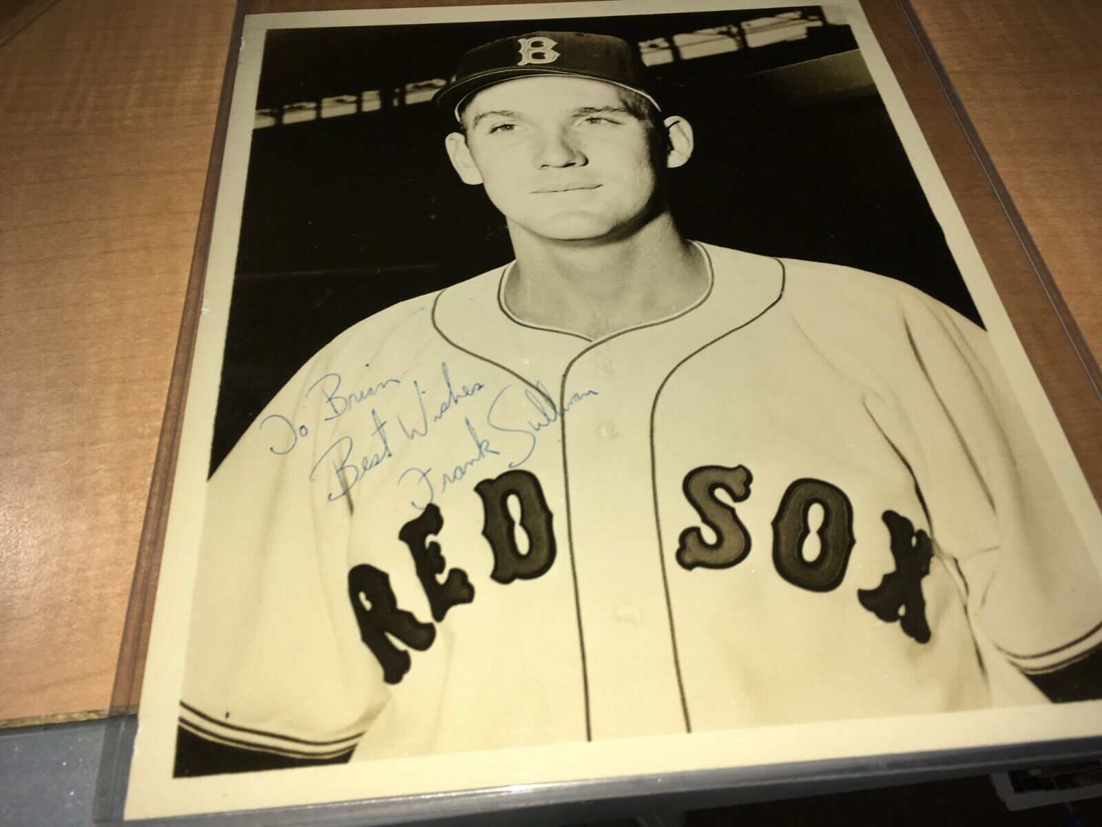 Frank Sullivan Boston Red Sox Signed Vintage Baseball Photo Poster painting To Brian W/Our COA