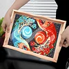 DIY Diamond Painting Wooden Tray Food Tray with Handle Living Room Decoration Donut Wooden Tray Kit
