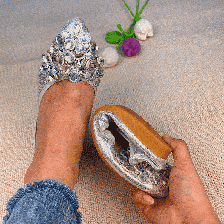 Casual Comfort Dressy Flats For Wedding Bling Sparkly Bridal Shoes shopify Stunahome.com