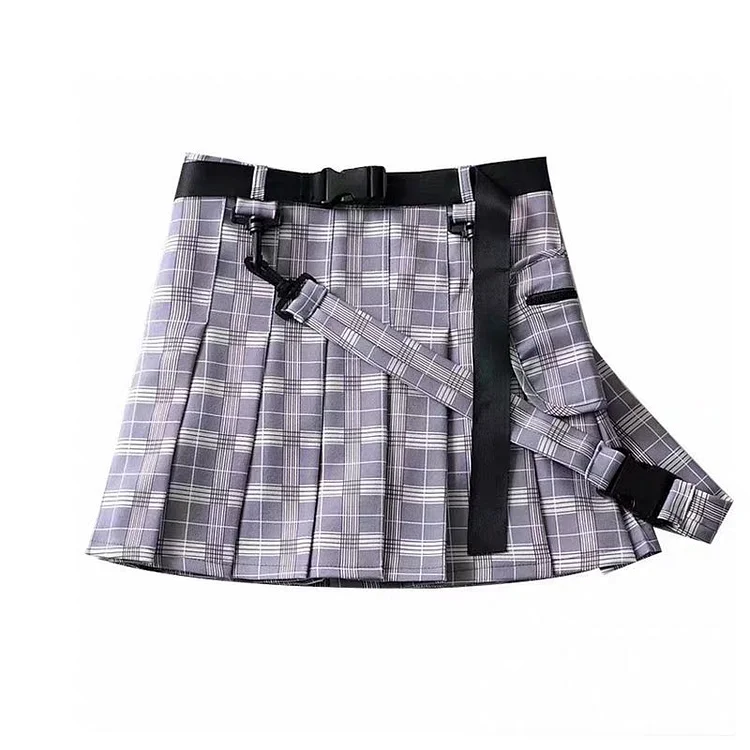 Pleated Plaid Skirt Frances