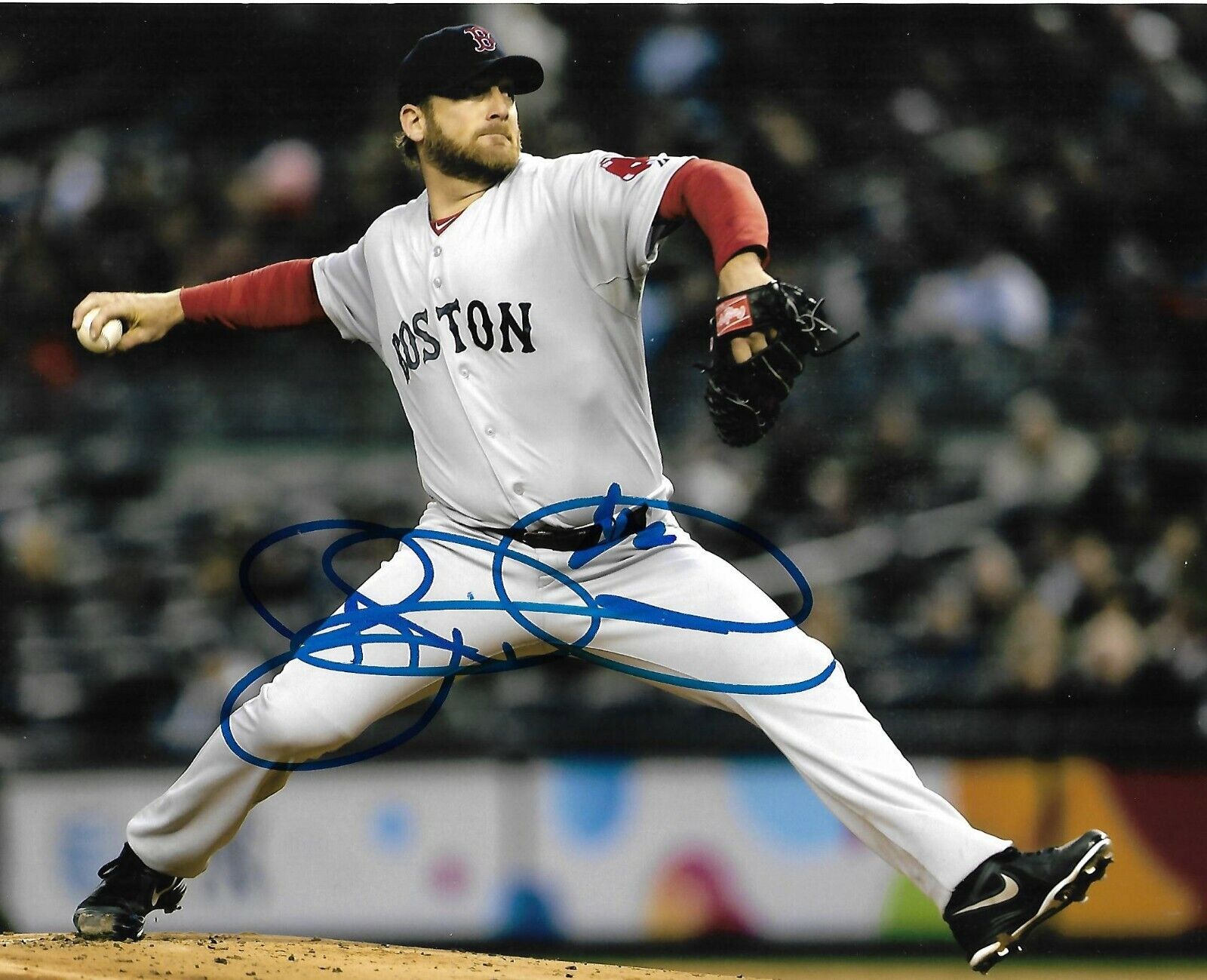 RYAN DEMPSTER signed BOSTON RED SOX WORLD SERIES TROPHY 8X10 CUBS Photo Poster painting w/ COA