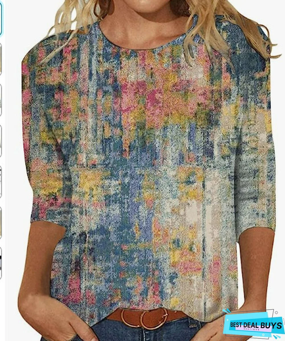 Polyester Fibre V Neck Boho Tunic Blouse