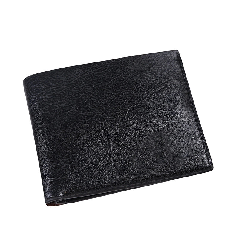 Men’s Solid Color Pu Leather Flip Cover Coin Purse
