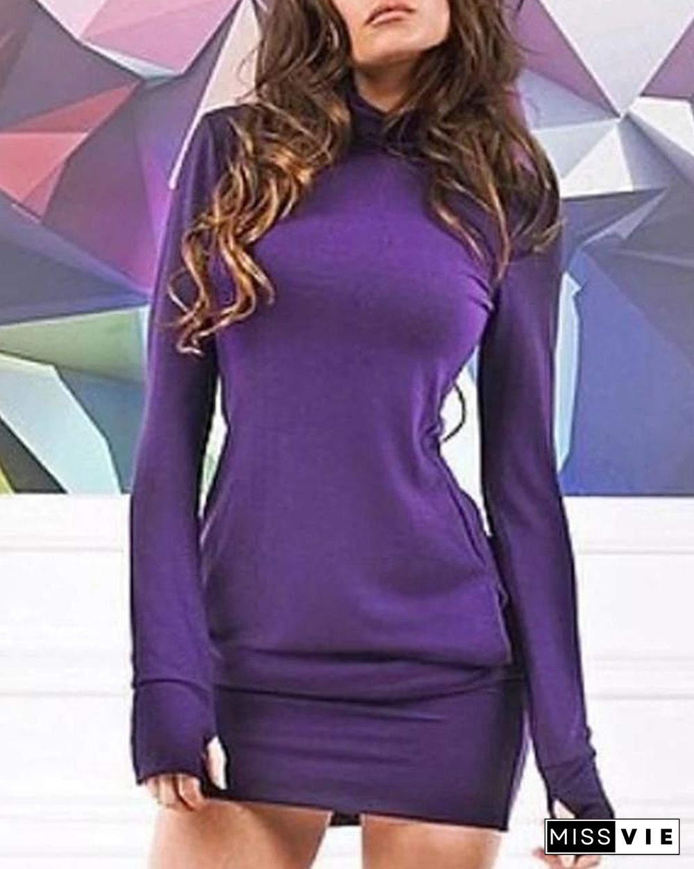 Women's Sweater Jumper Dress Short Mini Dress