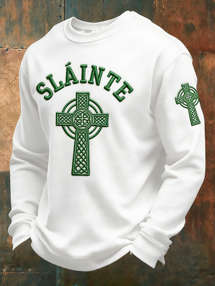 Comstylish Men's St. Patrick's Day Print Crew Neck Sweatshirt